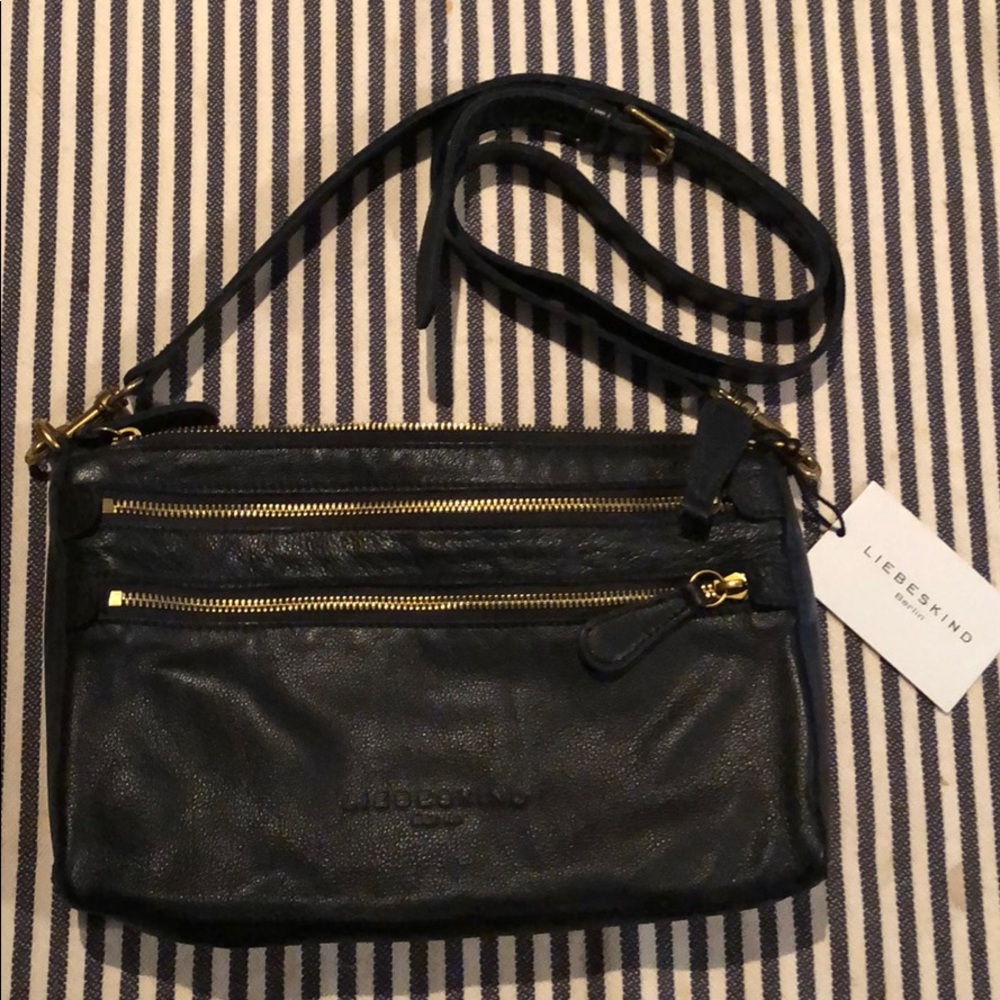 Leibeskind Kara black leather cross body bag